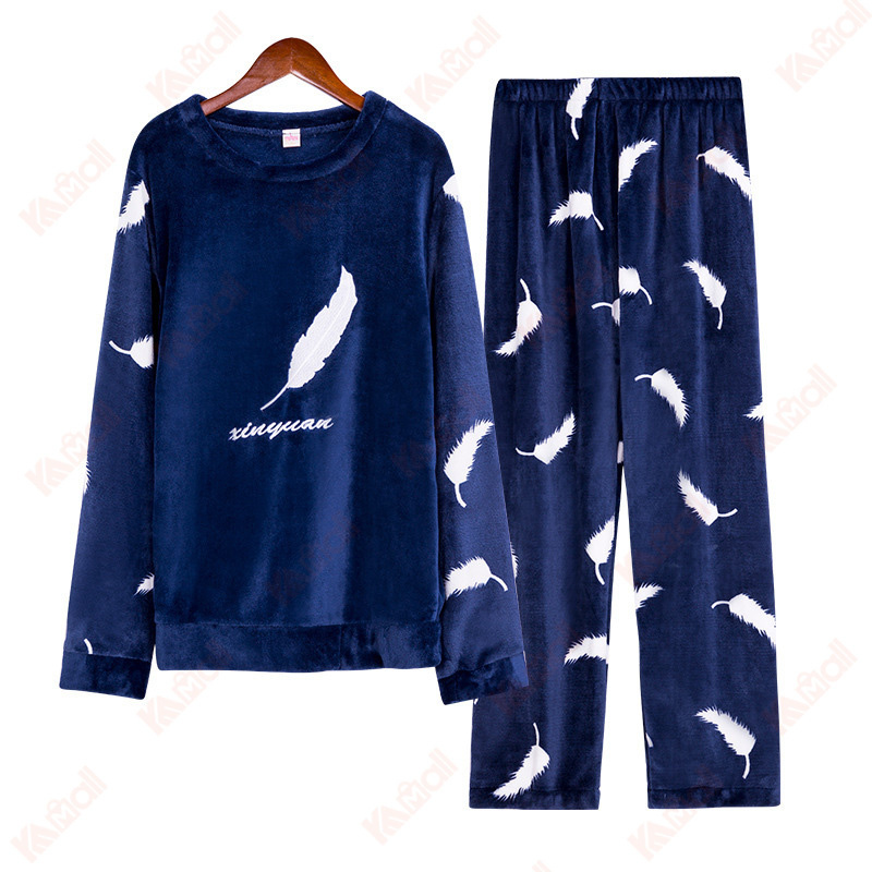 leisure feather pajamas coral fleece